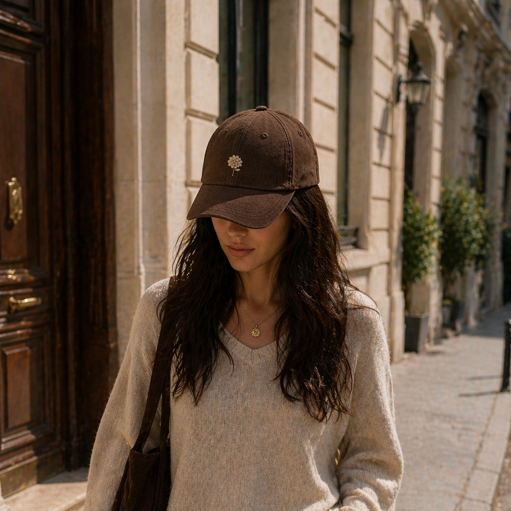 ZUHRA - Cap Espresso Brown Hydrangea